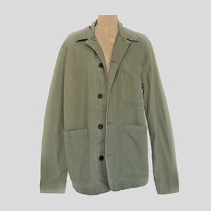 GAP Pale Olive Green Cotton Long Sleeve Barn Oversized Jacket Shacket Pockets S